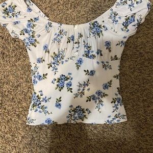floral babydoll off the shoulder top